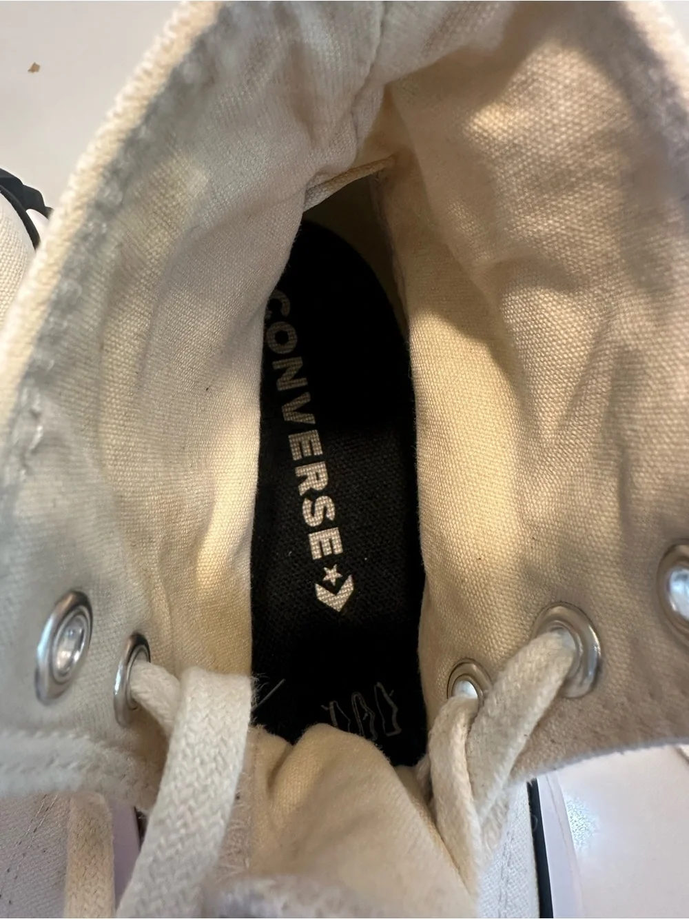Converse White High-Top Platform Sneakers with Brown/Black Outsole